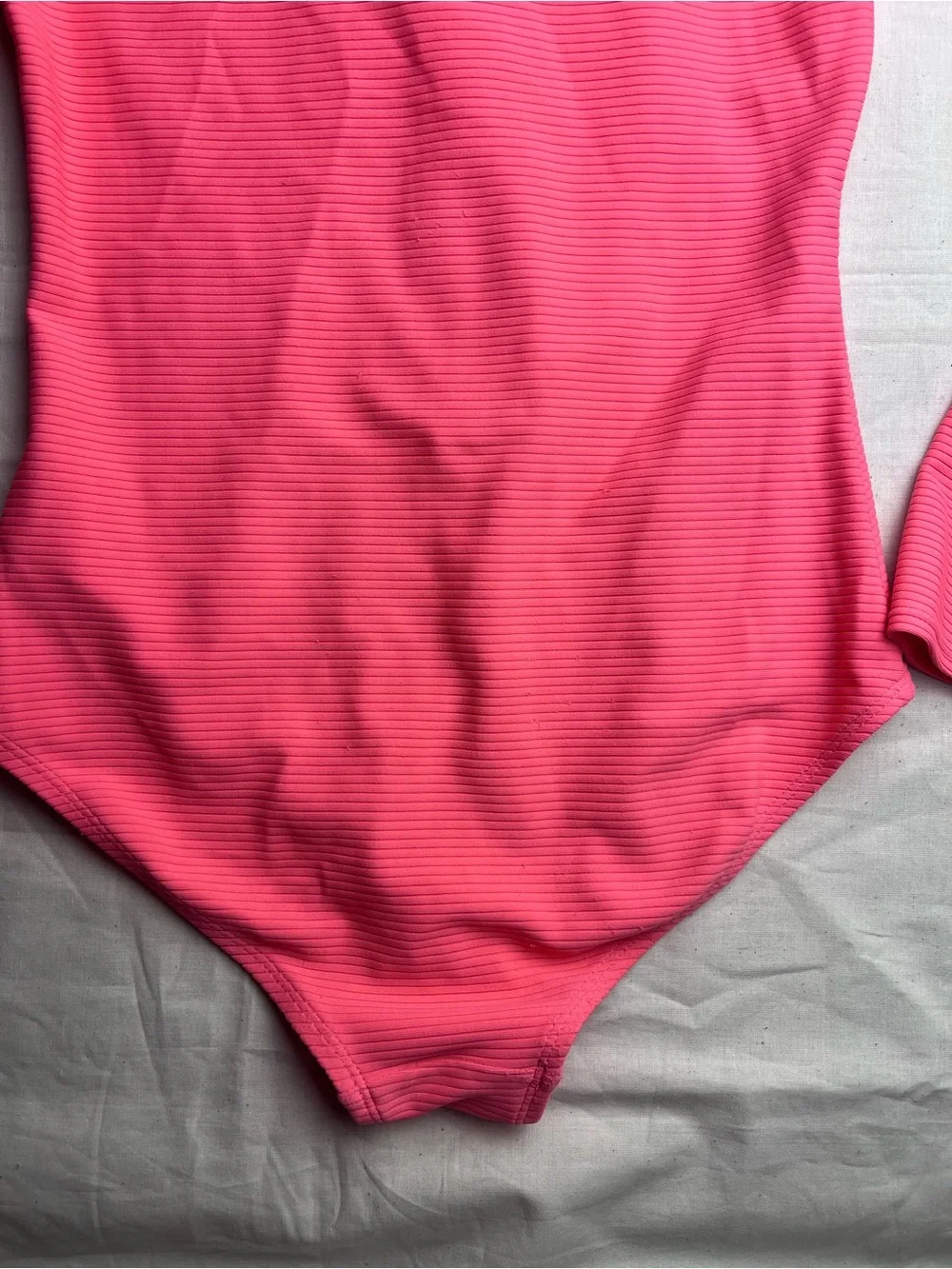 GAP Pink Long-Sleeve Ribbed Zip-Front One-Piece
